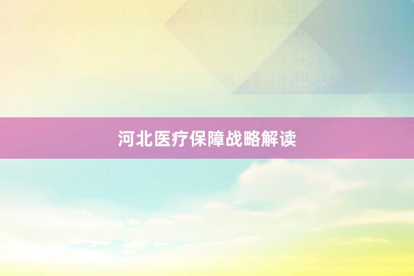 河北医疗保障战略解读